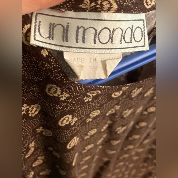 Elegant Cream and Brown Dress and short blouse set - Picture 4 of 11